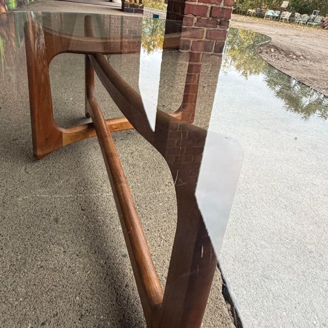 Adrian Pearsall for Craft Associates Curved Coffee Table Glass and Walnut For Sale In Cleveland - Image 6 of 12