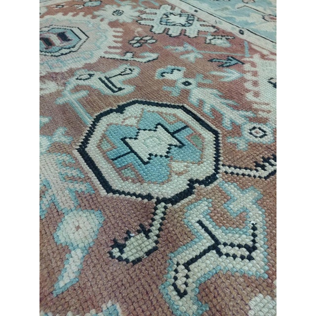 Antique Oushak Carpet, Red Carpet, Handmade Carpet, Turkish Carpet, Brown, Green For Sale - Image 10 of 16