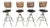 Mid-Century Modern Umanoff Style Slatted Swivel Bar Stools - Set of 4 For Sale