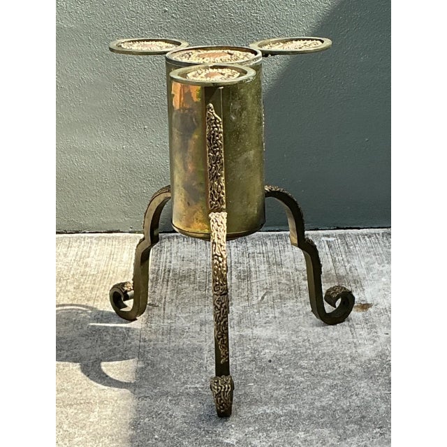 Brass Vintage Sculptural Mixed Metal Table Pedestal For Sale - Image 8 of 10