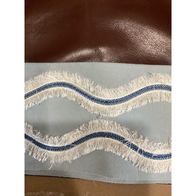 Trim bundle, three pieces. First piece is baby blue with white and blue tassel. Measures 4''x45'' Second is in two pieces...