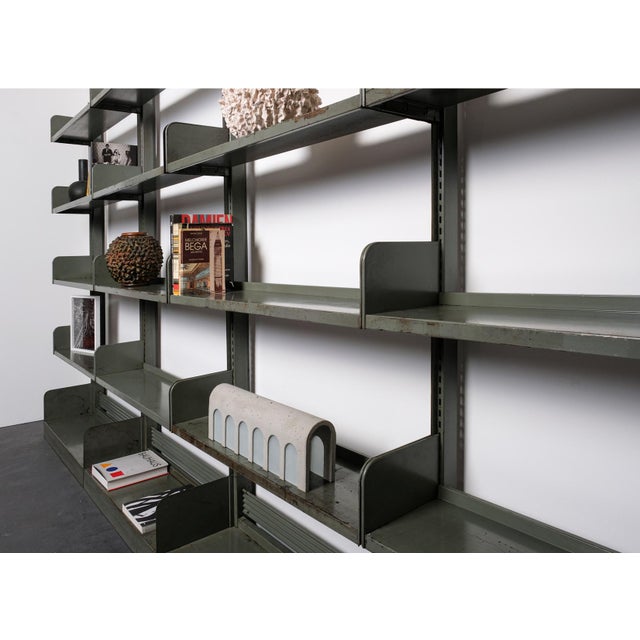 Large Industrial Library Bookcase, 1960s For Sale - Image 11 of 17