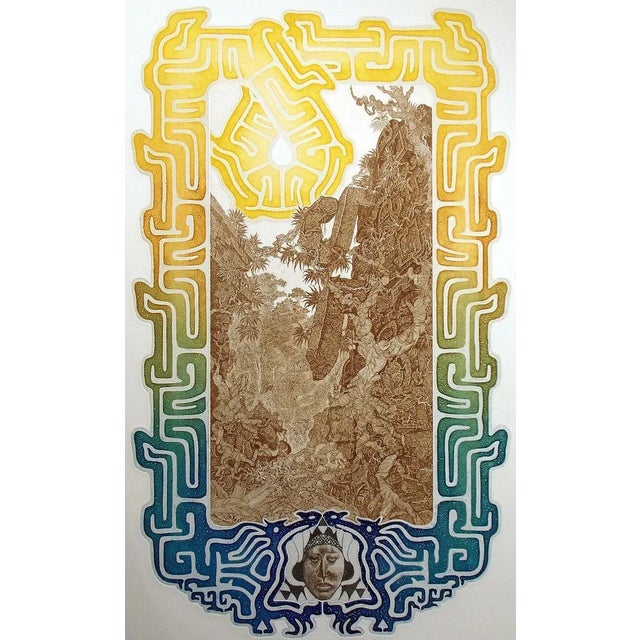 Realism 1980s "Legacy of the Ancients" James Rome Signed Intaglio Etching For Sale - Image 3 of 6