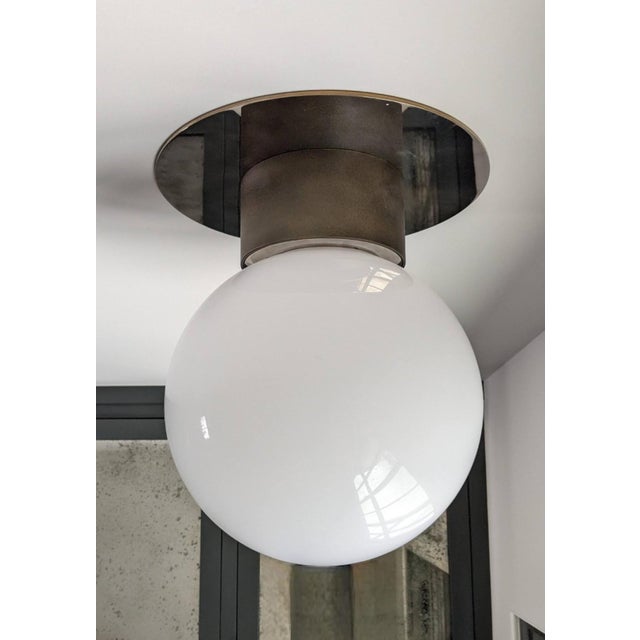Urban Electric Urban Electric Co. Pipe Flushmount Glass Ceiling Light For Sale - Image 4 of 5