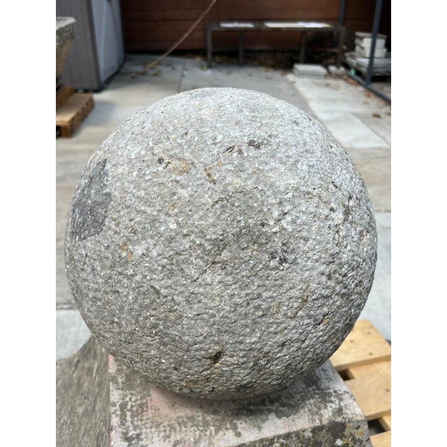 Pair of 18th Century French Carved Limestone Pillar Ball Finials For Sale - Image 18 of 18