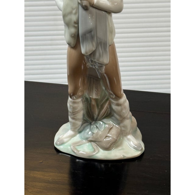 Mid 20th Century Fulgencio García for Lladró Shepherd Boy With Goat Porcelain Figurine, Signed For Sale - Image 5 of 12