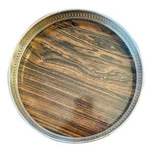 Mid Century Formica and Silver Plate Tray