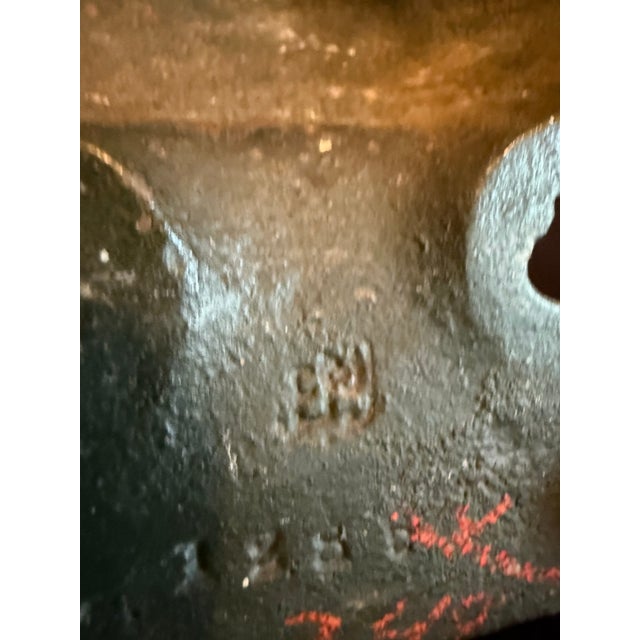 Mid 19th Century Antique Cast Iron Garden Urn Floral Basket Doorstop by Judd Mfg. Co....Very Rare For Sale - Image 5 of 7