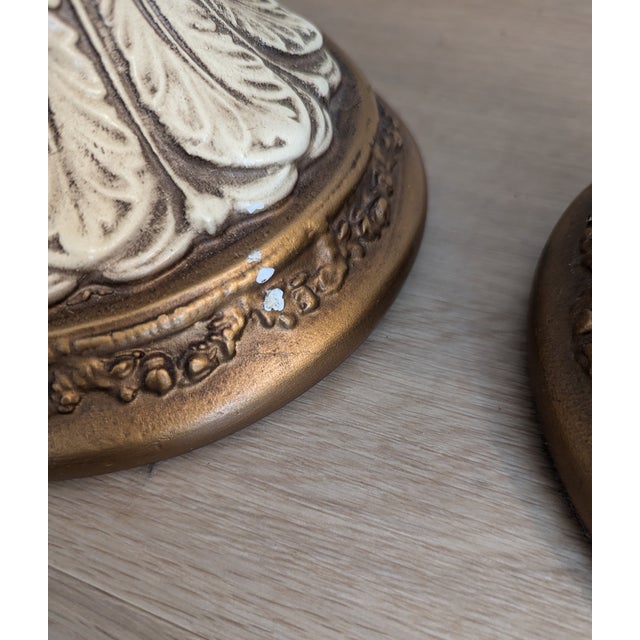 Mid 20th Century French Figurative Lamp Boy Girl Peasants Chalkware - a Pair For Sale - Image 12 of 13