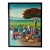Vintage Barnes Folk Art Market Scene Oil on Canvas Painting – Framed For Sale