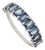 Stackable 2.26Ct Square Cut Blue Sapphire Half Eternity Band Ring Size 6.5 in 14k White Gold For Sale