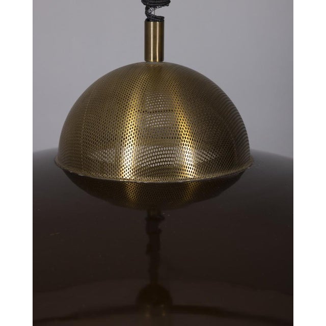 Vintage Italian Metal Rolling Chandelier, 1970s For Sale - Image 4 of 9