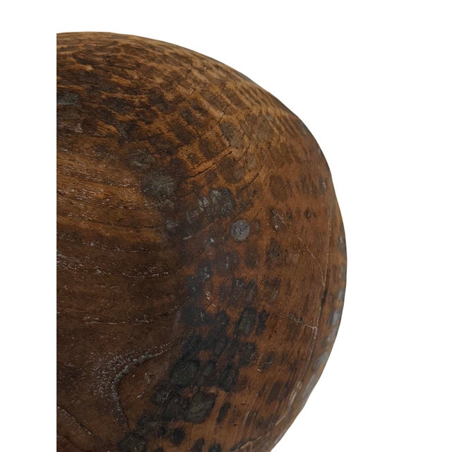 Wood Vintage Nepal Wood Bowl For Sale - Image 7 of 7
