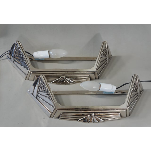 A Pair of French Art Deco Wall Sconces by Degue 1930 France For Sale - Image 9 of 12