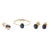 Blue Sapphire Jewelry Set in 18k Yellow Gold Pendant, Ring Size 7 & Stud Earrings - 4 Pieces For Sale