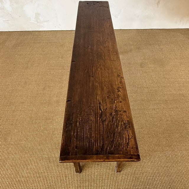 Brown Vintage Reclaimed Pine 5 Drawer Console C. 1920 For Sale - Image 8 of 13