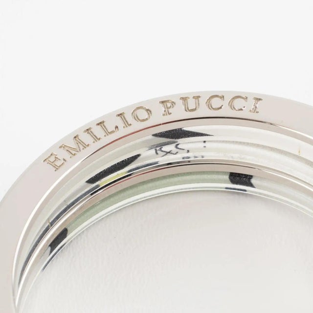 Emilio Pucci Stacked Silvered Spacer Bracelet Bangle with Lucite and Silk For Sale - Image 12 of 13