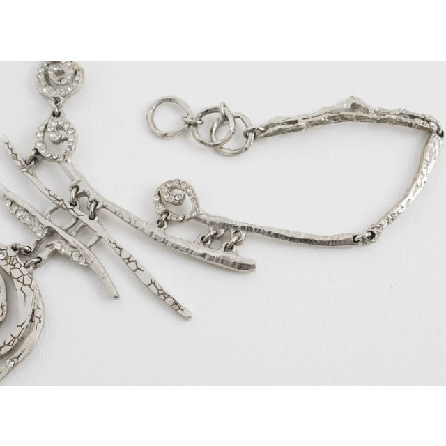 Christian Lacroix Christian Lacroix Brutalist Silvered Jeweled Choker Necklace For Sale - Image 4 of 12