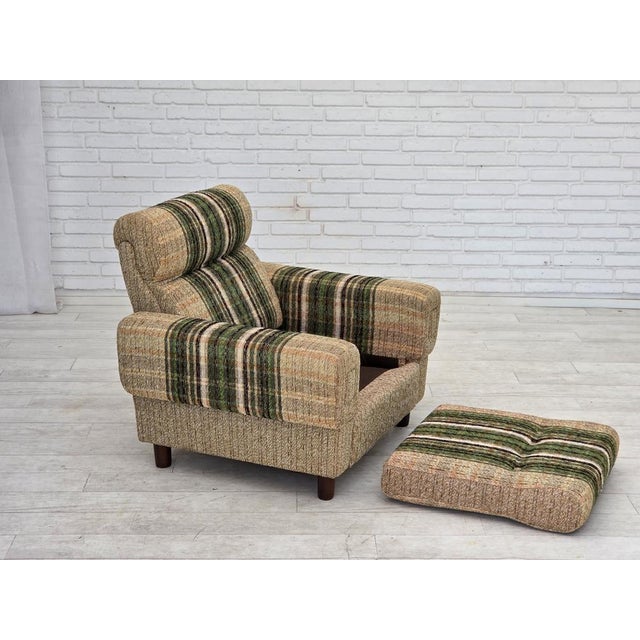 1980s Danish Club Chair in Furniture Wool from Nisbo Horsens, 1980s For Sale - Image 5 of 18