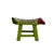 Distressed Lime Green Red Head Tail Small Fish Shape Wood Stool For Sale - Image 4 of 5