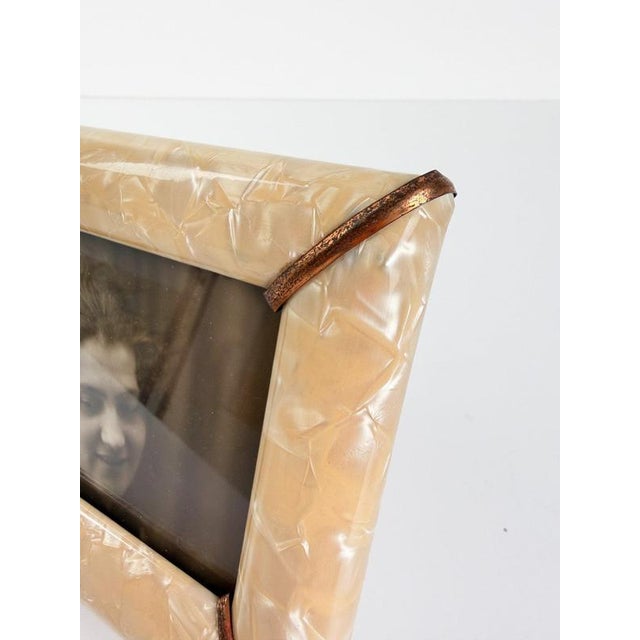 Mid-Century Modern Italian Faux Mother-of-Pearl and Copper Picture Frame, 1950s For Sale - Image 12 of 14