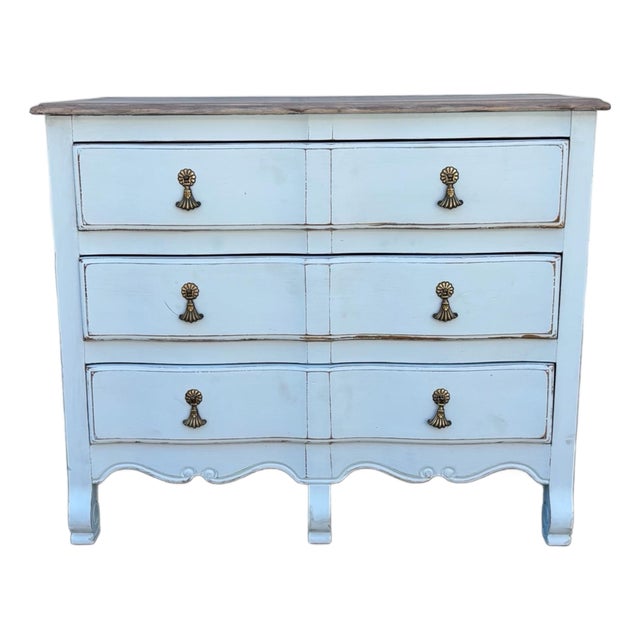Vintage Coastal Farmhouse Dresser | French Country Chest of Drawers For Sale