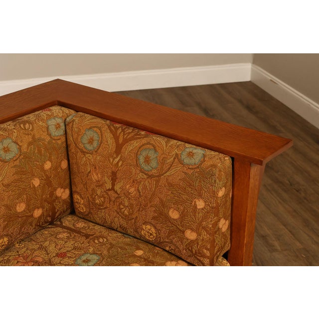 Stickley Mission Collection Oak Prairie Settle For Sale - Image 11 of 18