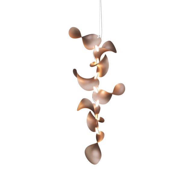 Dune 8 Vertical Cluster Pendant Light with Shades in Copper Metallic Tone by Daniel Becker for Moss Objects For Sale - Image 9 of 9
