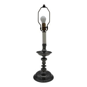 Vintage John Somers Pewter Candlestick Table Lamp