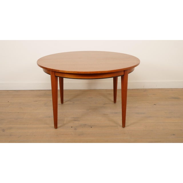 Vintage Extendable Teak Model 55 Dining Table attributed to Gunni Omann for Omann Jun, 1960s For Sale - Image 14 of 18