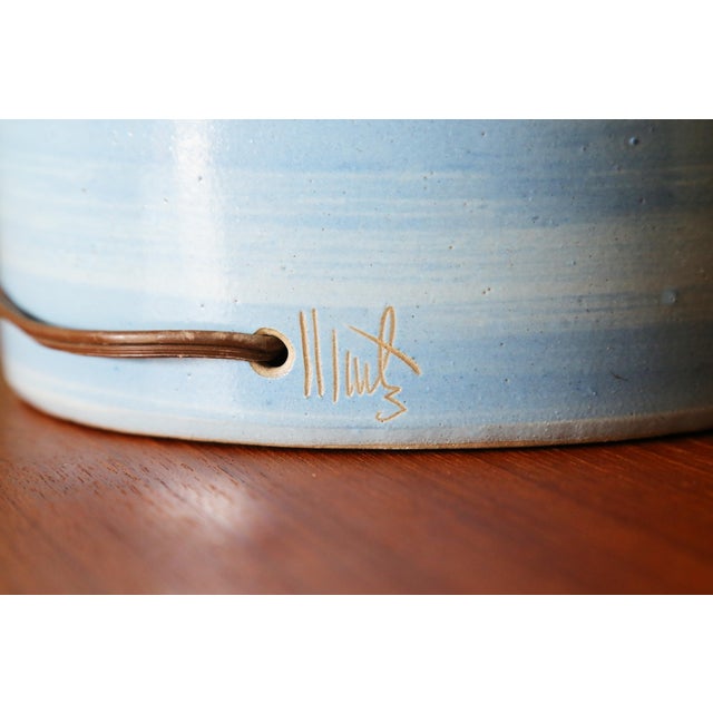 1960s Gordon and Jane Martz M55 Lamp for Marshall Studios Tall Baby Blue Gloss Tootsie Roll For Sale - Image 10 of 11