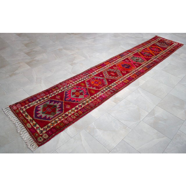 1970s Hand Knotted Kurdish Runner For Sale - Image 4 of 16
