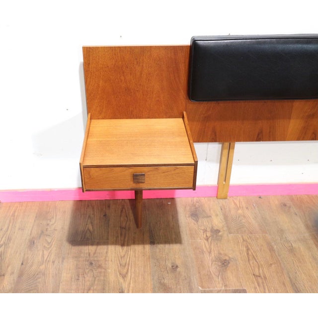Wood 1960s Mid Century Modern Vintage Teak Bedside Tables and Headboard by G Plan Kofod Larsen For Sale - Image 7 of 13