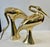 Italian Art-Deco Style Brass Crane Sculptures, Set, 1960s. For Sale - Image 9 of 12