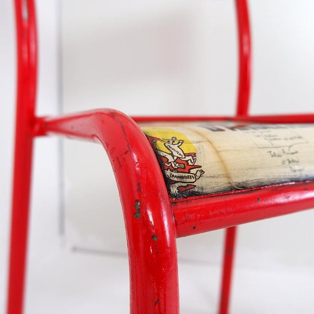 Red Mullca 510 Revisited Chairs by Charlie Hebdo, Set of 3 For Sale - Image 8 of 16