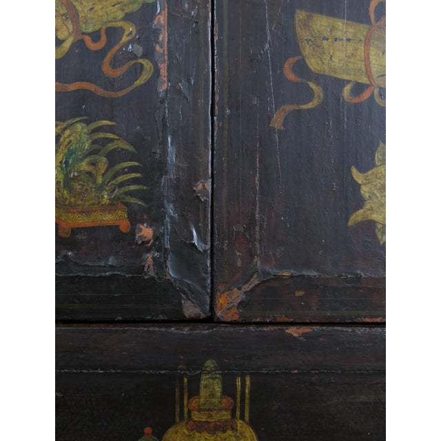 Hand Painted Antique Chinese Cabinet 1 For Sale - Image 9 of 12