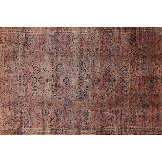 This master piece is a wool pile genuine hand made very fine antique Persian Sarouk Palace carpet- Very fine soft wool.