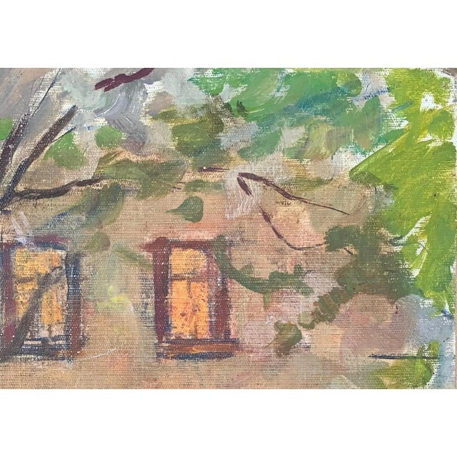 Realism Rural Landscape Antique Painting Original Soviet Art Ukrainian Artist Sokolovsky G. 35-50 1970s For Sale - Image 3 of 6