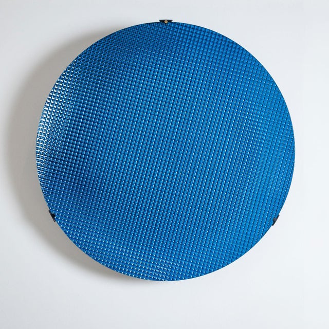21st Century Large Concave Disc in Blue Glass by Roberto Giulio Rida, Italy For Sale - Image 12 of 18