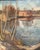 Blue Karl Schlageter, River Landscape Water Expressionism, 1944, Oil on Canvas, Framed For Sale - Image 8 of 13