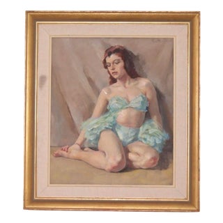 Philippe De Rougemont, Woman Portrait, 1950s, Oil on Canvas For Sale