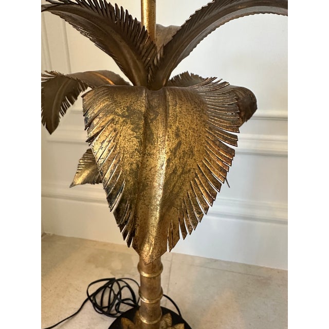 Metal Vintage Mid-Century Palm Tree Lamp in the Manner of Maison Jansen For Sale - Image 7 of 12