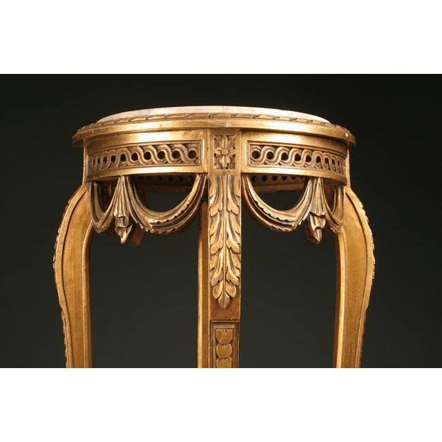 Elegant late 19th-century French pedestal/plant stand in the Louis XVI style, circa 1880, featuring hand-carved detailing...