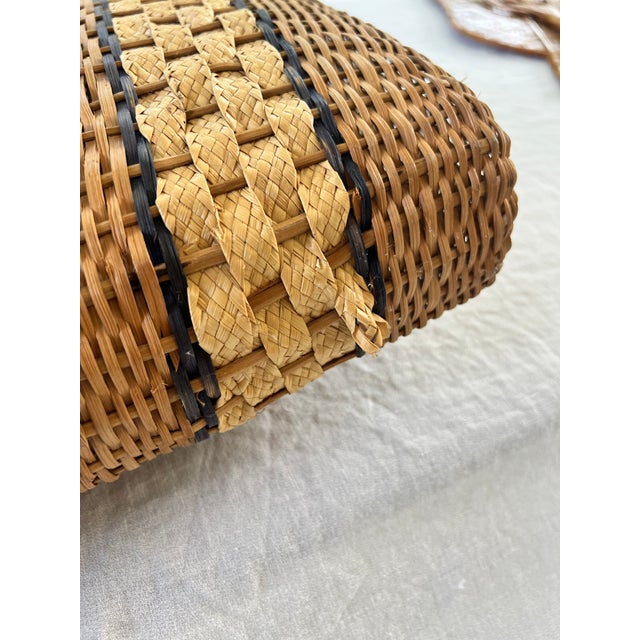 Handwoven Bamboo Fan and Market Tote For Sale - Image 10 of 10
