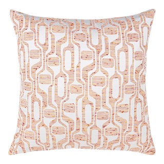 The House Of Scalamandré Telly Square Pillow In Peachmelba For Sale