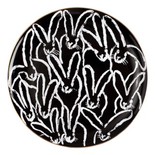 Jubilee Round Serving Platter With Hand-Painted Gold Rim For Sale