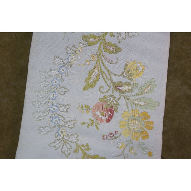 Vintage Floral Embroidered Silk Needlepoint Bell Pull Tapestry 67" For Sale - Image 10 of 15