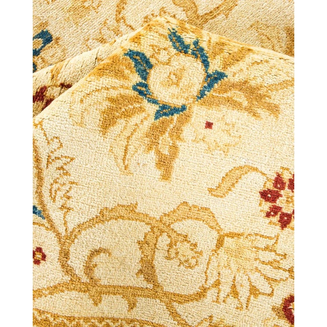 Textile Vintage Traditional Hand Knotted Wool Area Rug, Ivory - 6'1" X 8'10" For Sale - Image 7 of 9