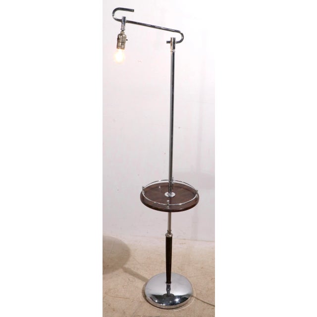 Donald Deskey Art Deco Machine Age Floor Lamp With Table Surface Ca. 1930's Made in Usa For Sale - Image 4 of 12
