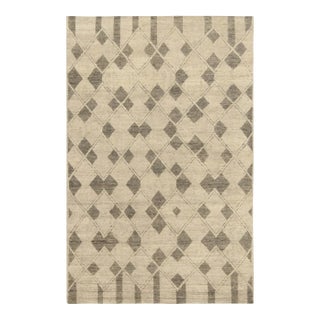 Rug & Kilim’s Moroccan Style Rug in Beige-Brown Diamond Patterns For Sale